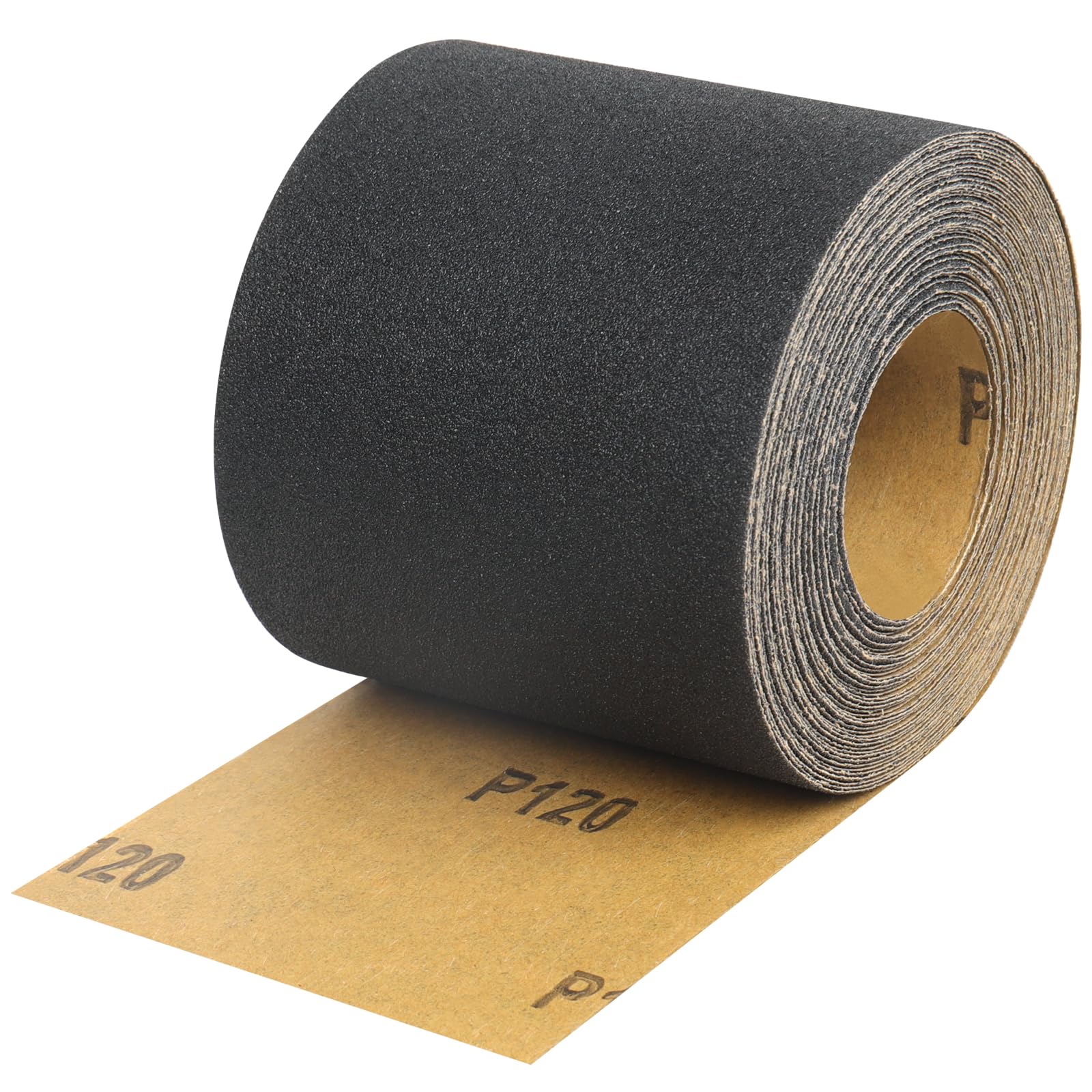 Rollo de Papel de Lija Carburo de Silicio Grano 120, 93 mm x 10 m, para lijar madera, pintura, yeso, relleno, metal y más, papel de lija de 93 mm de ancho compatible