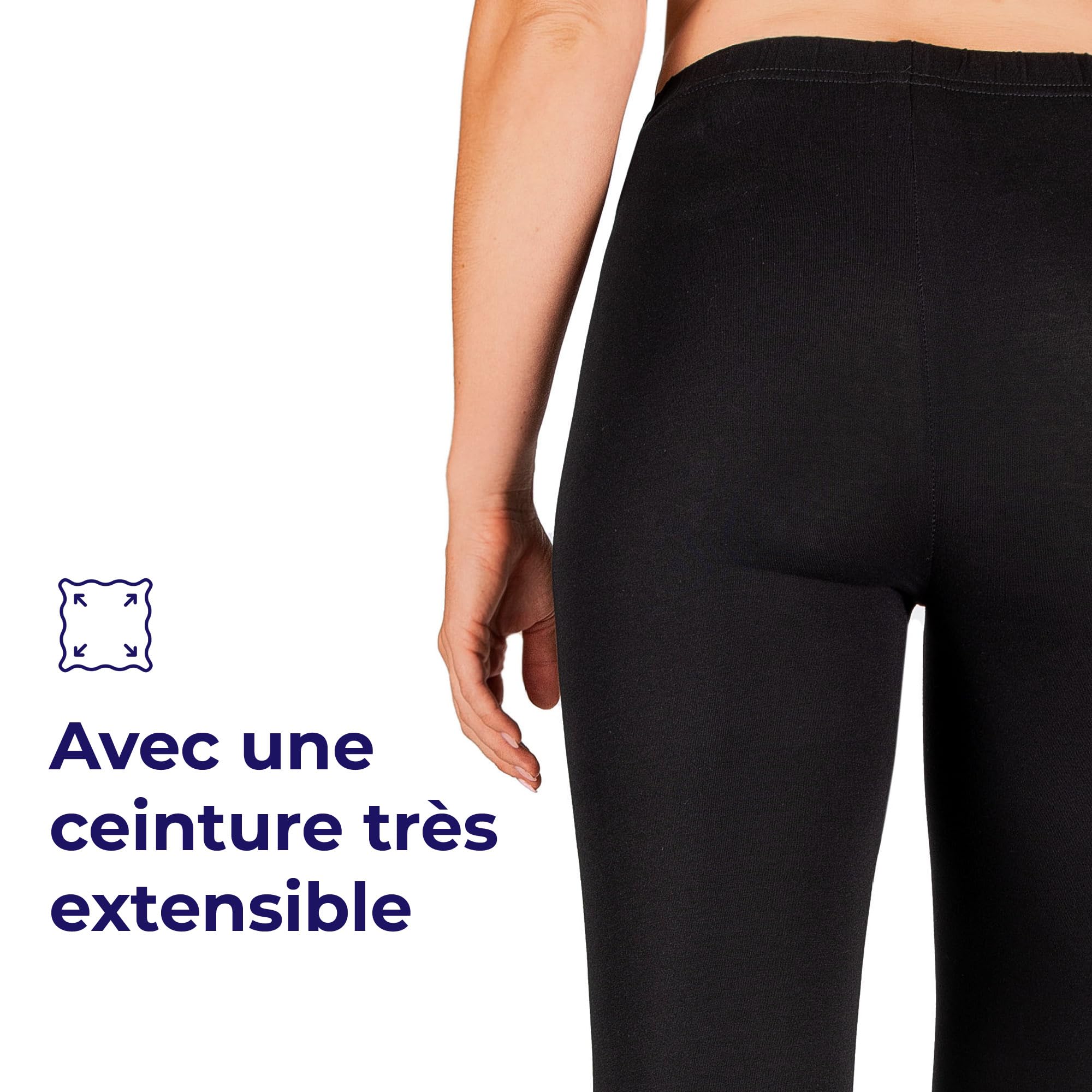 Ses Leggings pour Femme Capri 3/4 2 pièces Coton