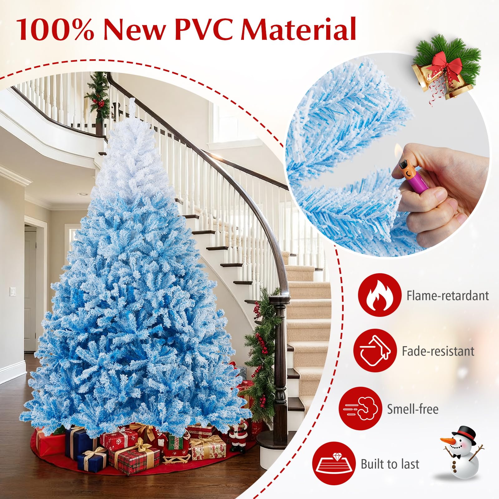 Amazon.com: Goplus 8 FT Snow Flocked Christmas Tree, Artificial