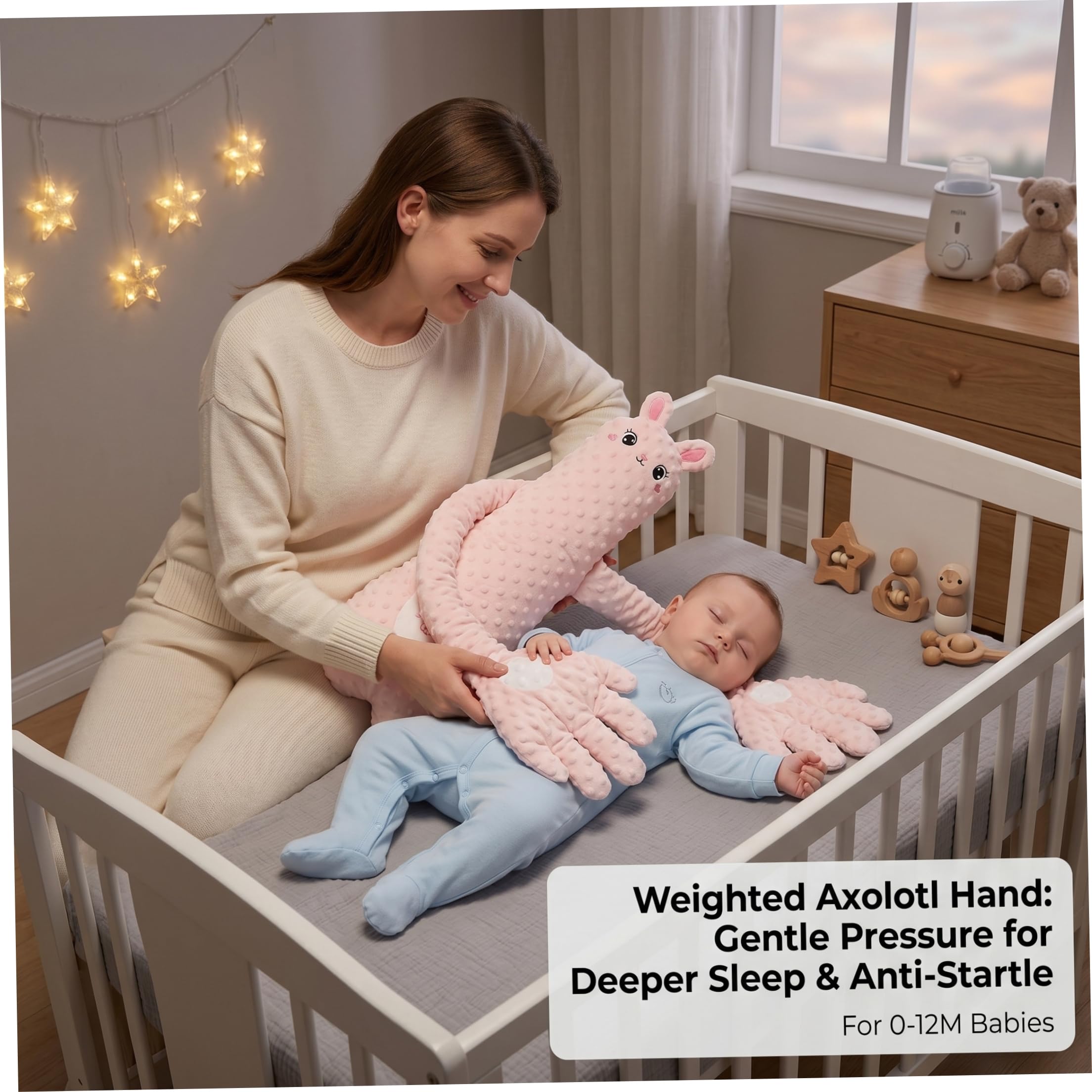 Almohada para acariciar al bebé, juguete de felpa inteligente para acariciar al bebé con felpa rellena extraíble doble para mayor comodidad durante el sueño