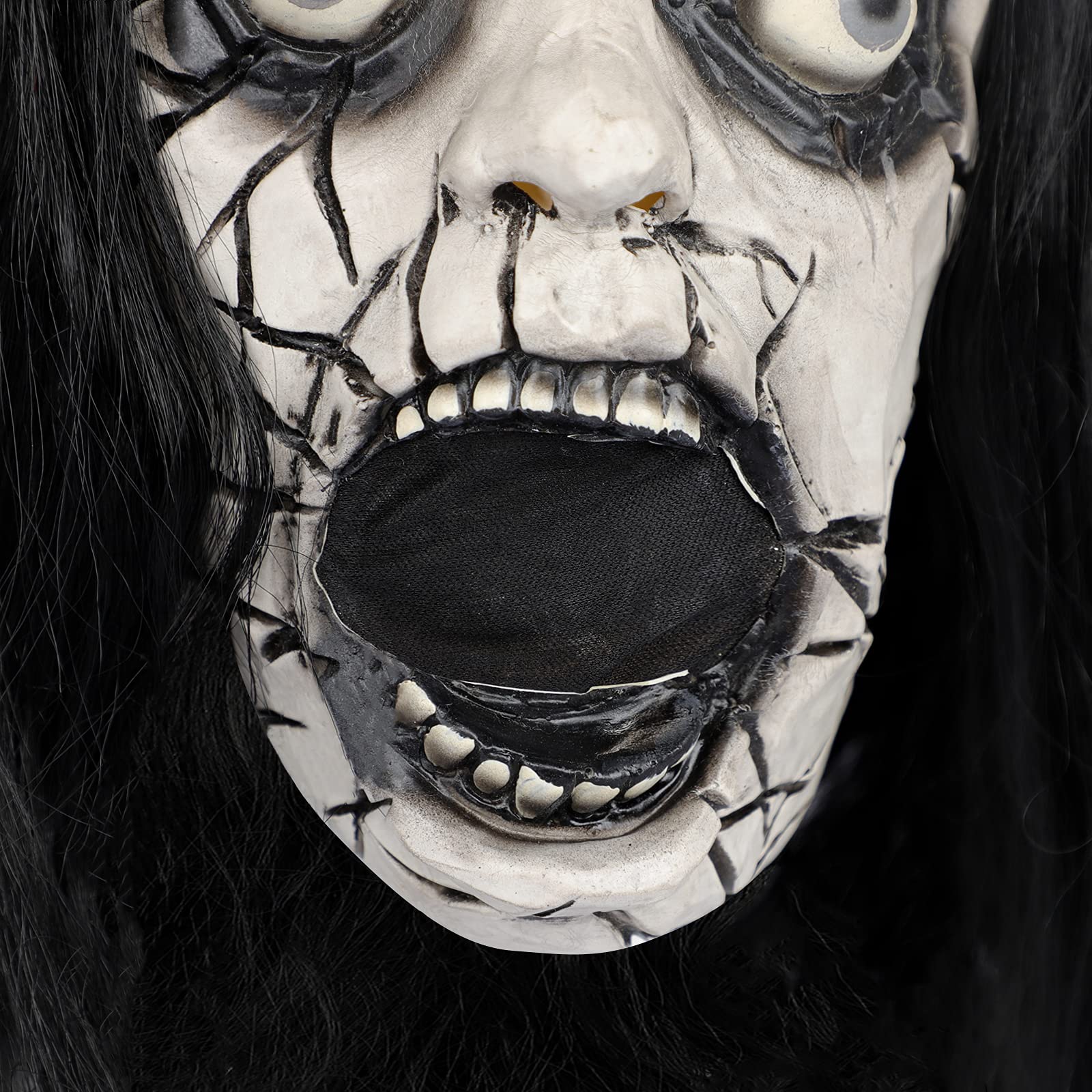 Halloween Scary Latex Vampire Witch Ghost Full Head Mask with Hair - Image 4