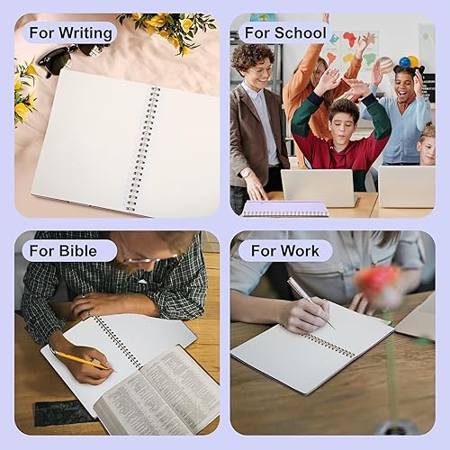 Miniatura 23 de Yoment Cuaderno de espiral con puntos y viñetas de 8.5 x 11 pulgadas, tamaño A4, cuadrícula de puntos grandes, papel de punto grueso de 3.53 oz/m²