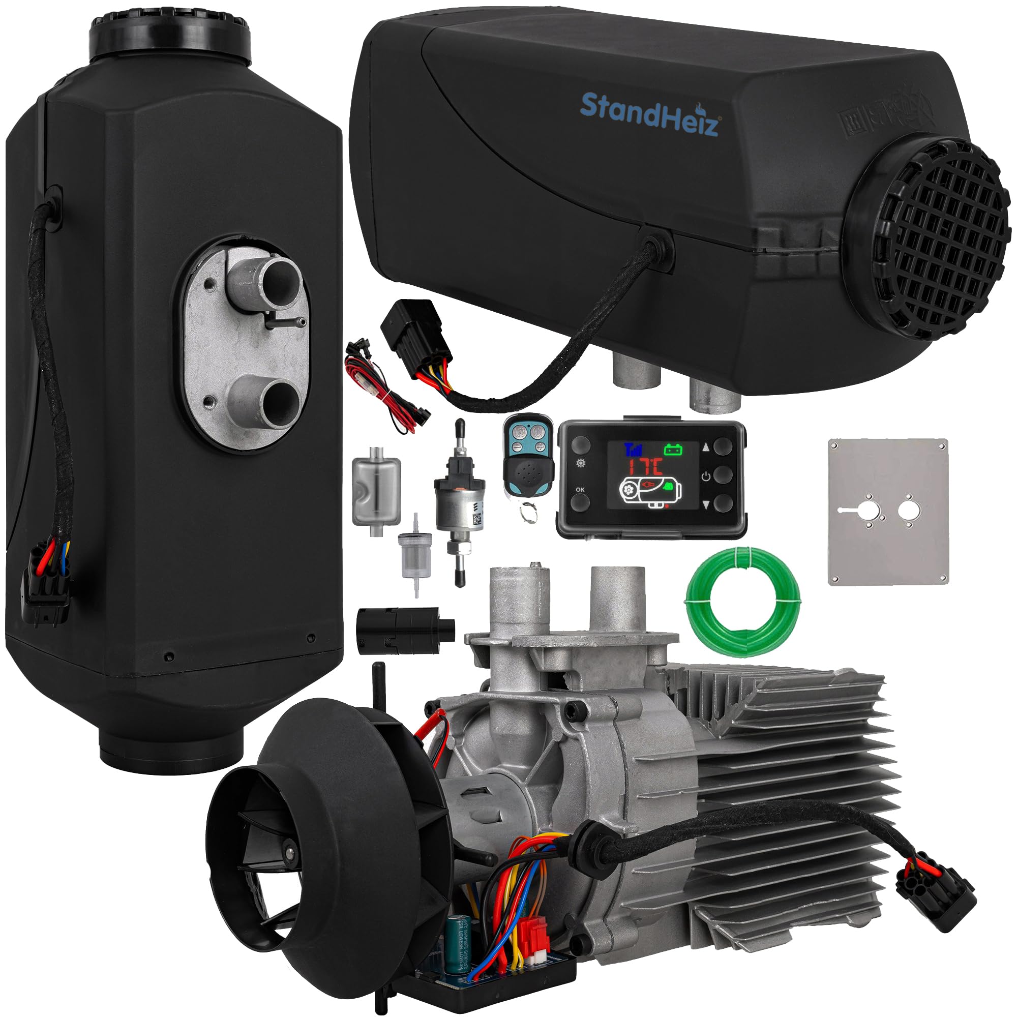 5KW 12 V Diesel Standkachel met LCD Monitor, Air Diesel Heater Standkachel met Silencer voor Truck Boot Auto Trailer | NL