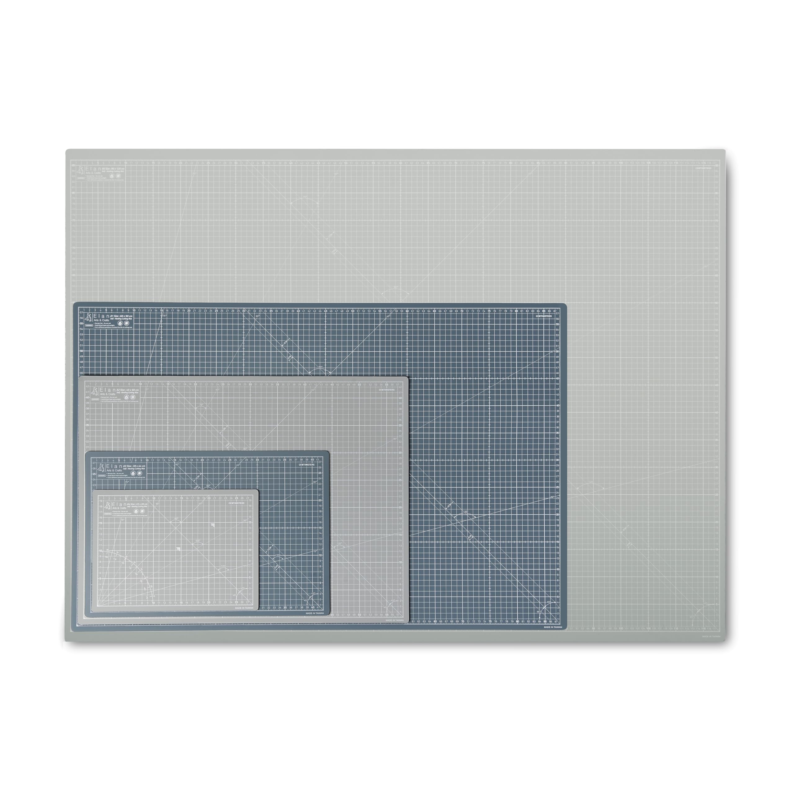 Elan Tappetino da Taglio A2 Grigio 45x60 cm Autorigenerante 5 Strati PVC Riciclato