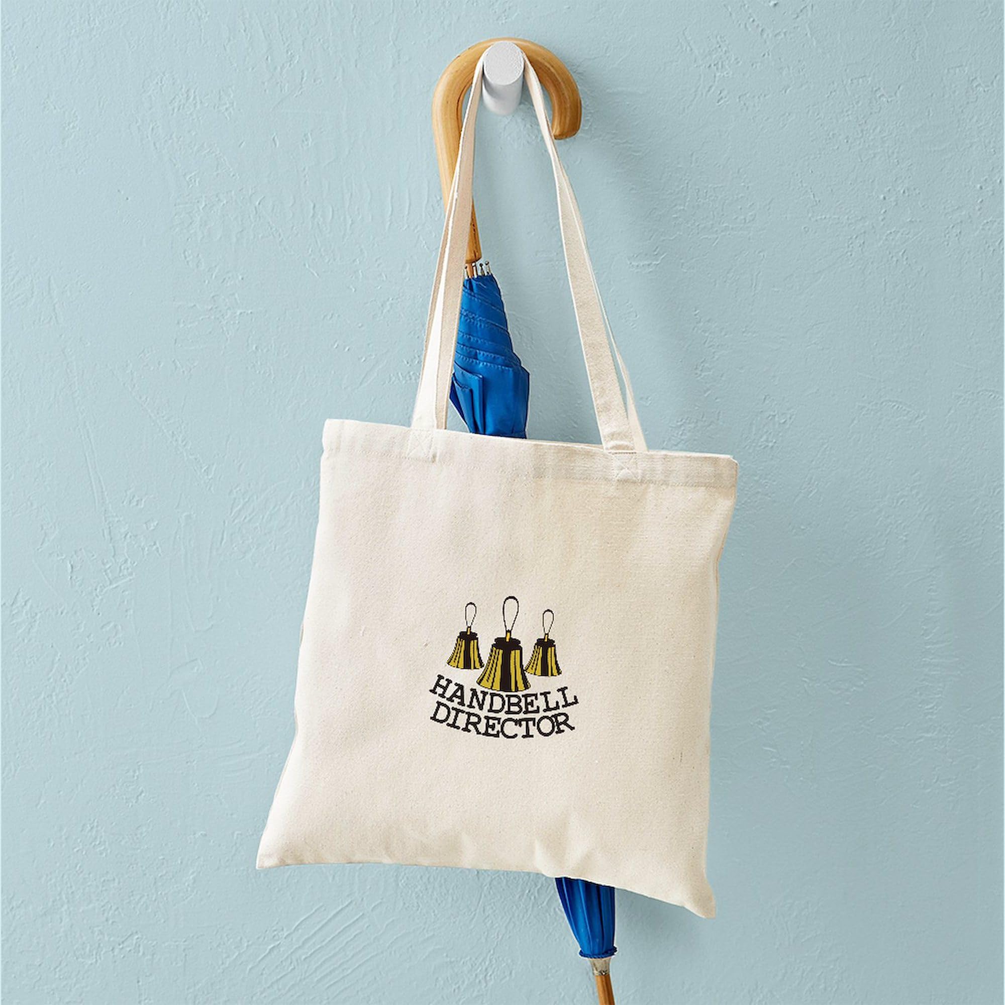 CafePress Handbell Director Natural Canvas Tote Bag - Reusable Shopping Bag, Two Sizes - View #5