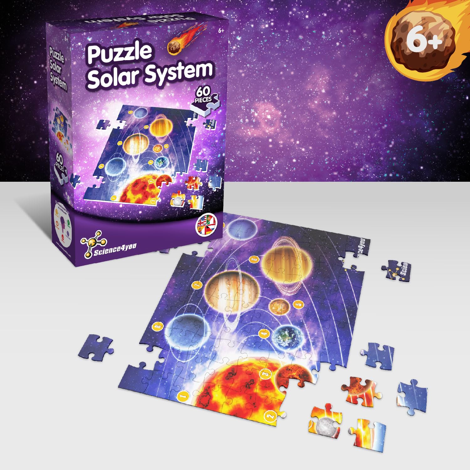 Science4you Torcia Proiettore Spaziale Per Bambini | Con Pianeti Sistema Solare | Giocattolo Educativo 4+ Anni | Regalo Ideale - Foto 14