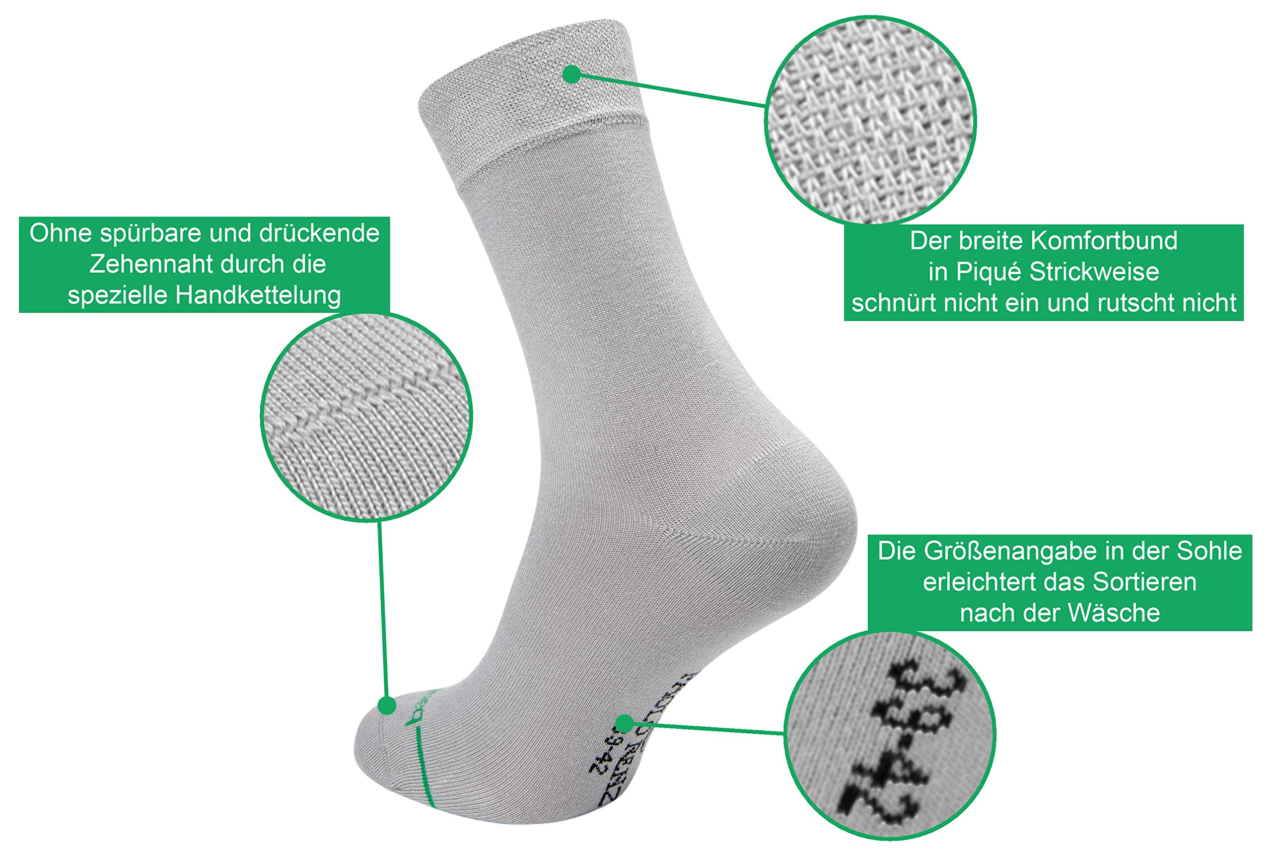 Calcetines unisex de bambú, 3/6/12/18 o 36 pares, calcetines de bambú para hombre y mujer, antiolores, certificado Öko-Tex Standard 100, punta cosida a mano