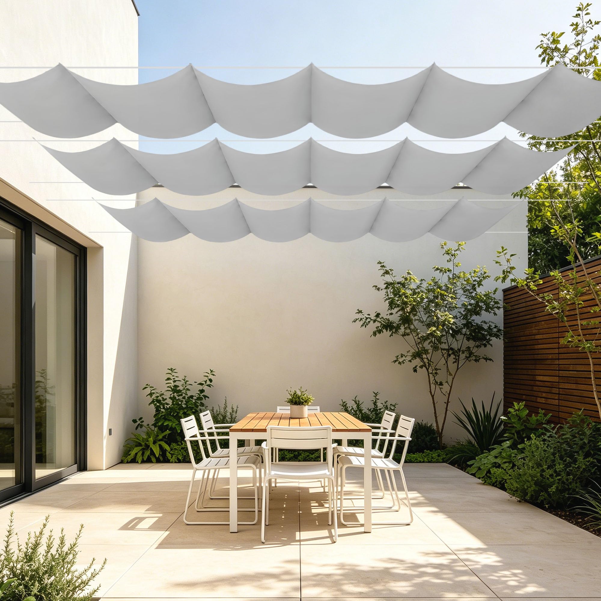Toile d'ombrage rectangulaire contre pluie et soleil grand format 650x420