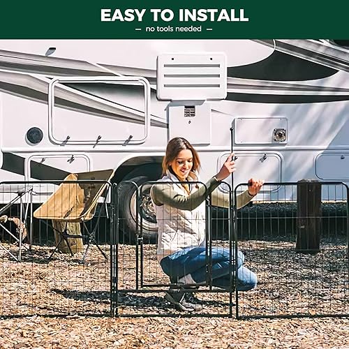 Miniatura 3 de FXW Rollick - Corralito para perros diseñado para campamento, patio, 50 pulgadas de altura para perros pequeños, medianos y grandes, 8 paneles