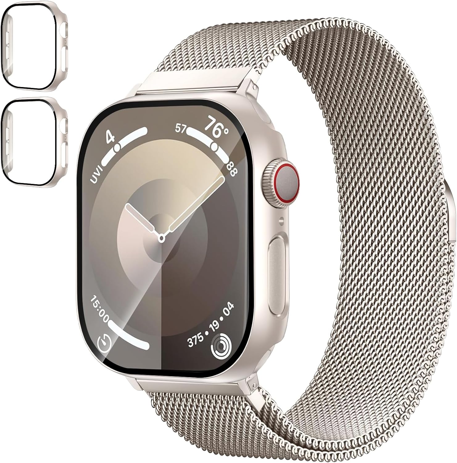 Magnetic Band and Case Screen Protector for Apple Watch 40mm 41mm 42mm 44mm 45mm 46mm 49mm Women Men, Stainless Steel Milanese Loop Strap with Cover for iWatch SE Series 11/10/9/8/7/6/5/4/Ultra