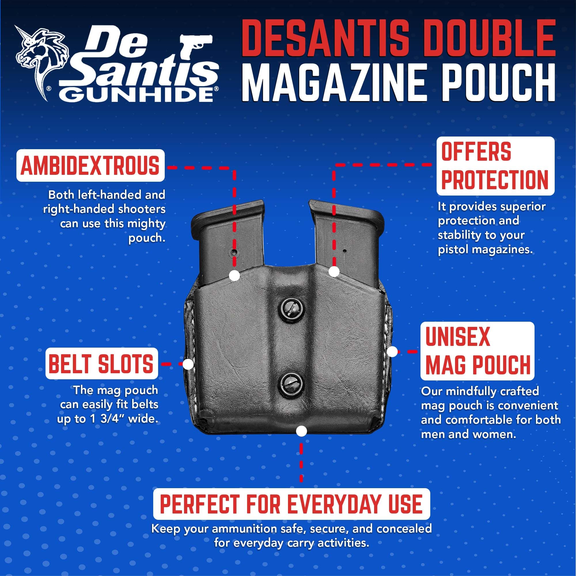 Amazon.co.jp: DeSantis ダブルマガジンレザーポーチ - ピストル