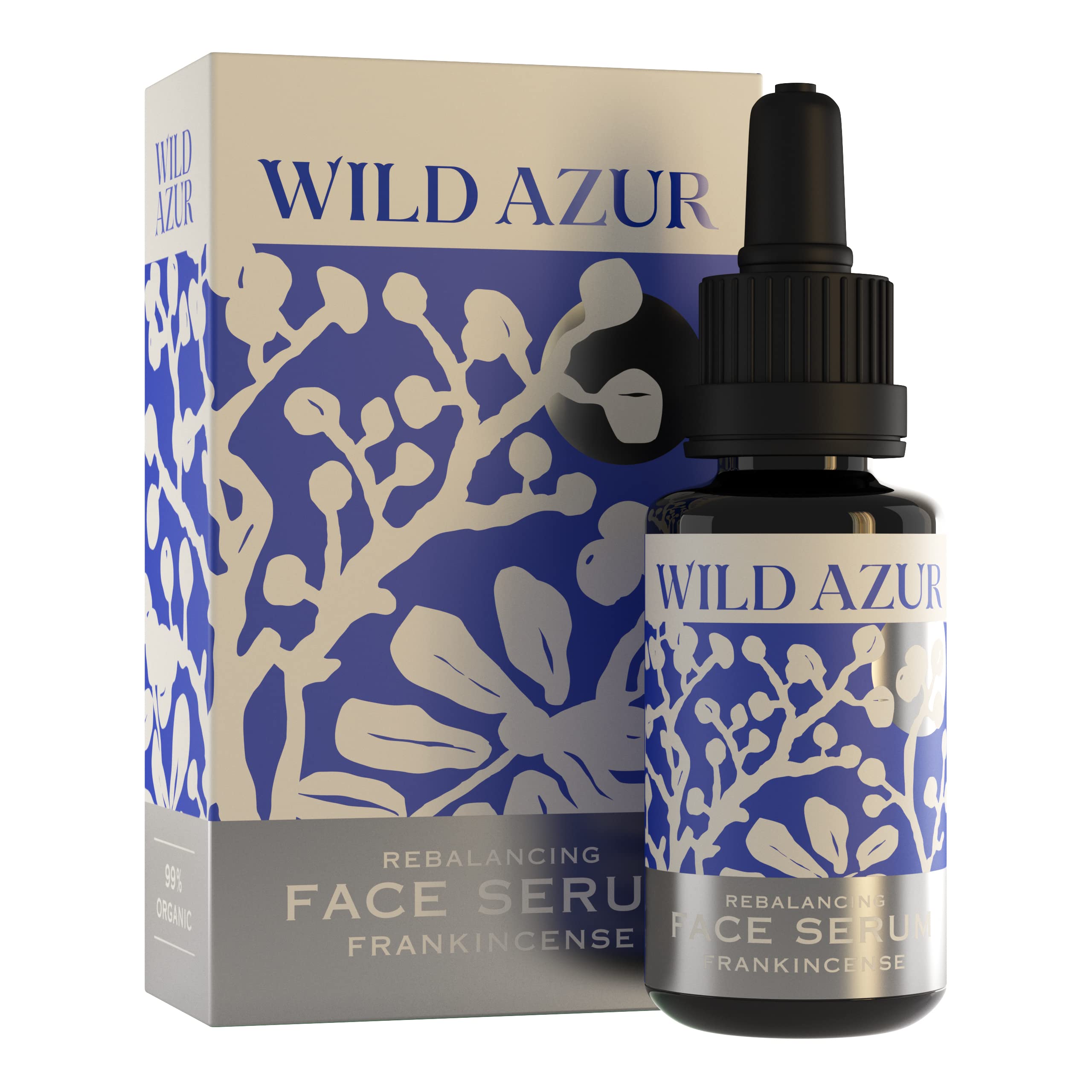 WILD AZUR – Face Serum - Frankincense Face Serum with Boswellia Sacra, Rosehip & Vitamin C - Anti Aging Serum for Sensitive Skin. Reduces Fine Lines & Wrinkles 30ml