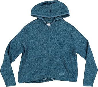 Victorias Secret Pink Hoodie Sweater Knit Full Zip Large, Teal