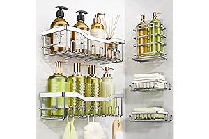 5 Pack No Branded Shower Organizer: Upgraded Rustproof Stainless Steel Shower Caddy