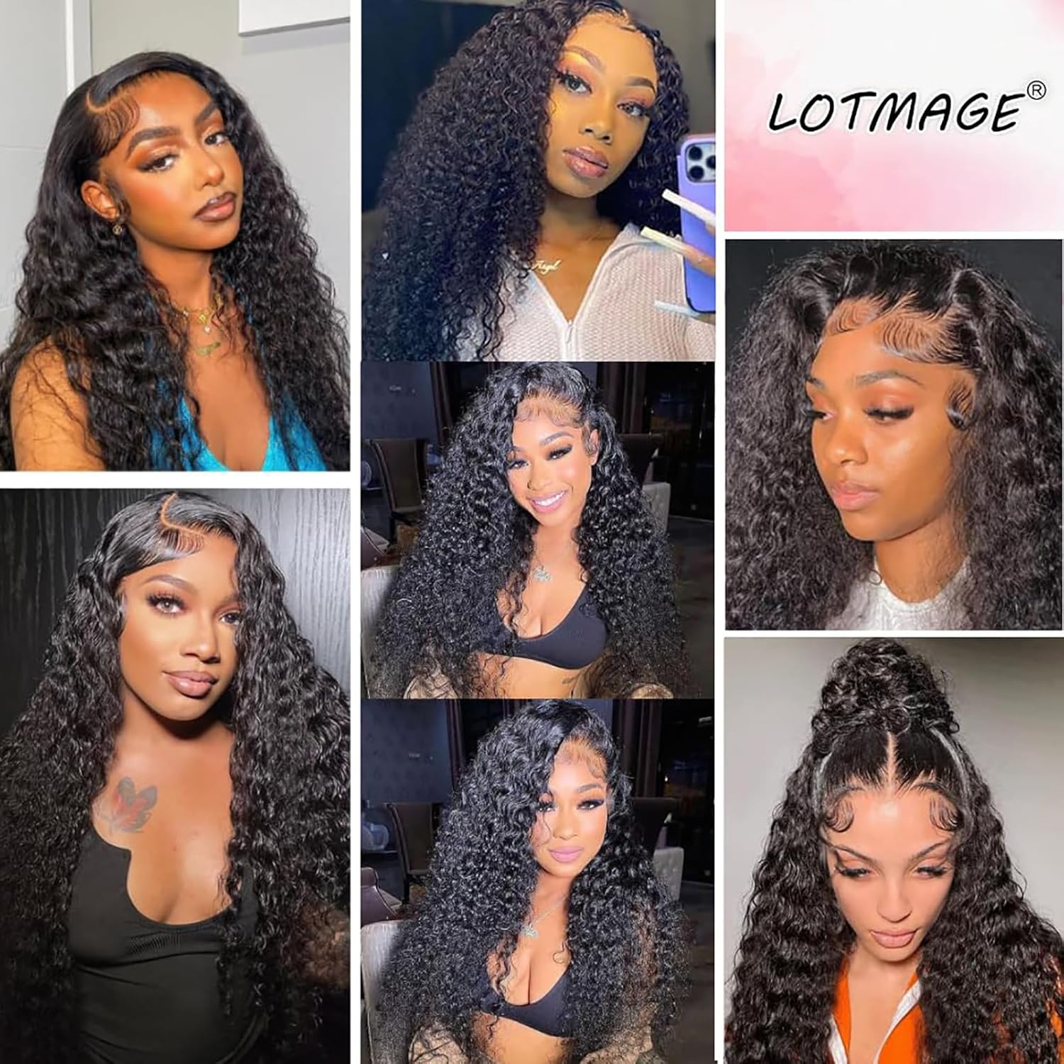13x6 Deep Wave Lace Front Wigs Human Hair Pre Plucked 180 Percent Density HD Transparent Frontal for Black Women Glueless Curly Wig with Baby Natural HairLine 26 Inch