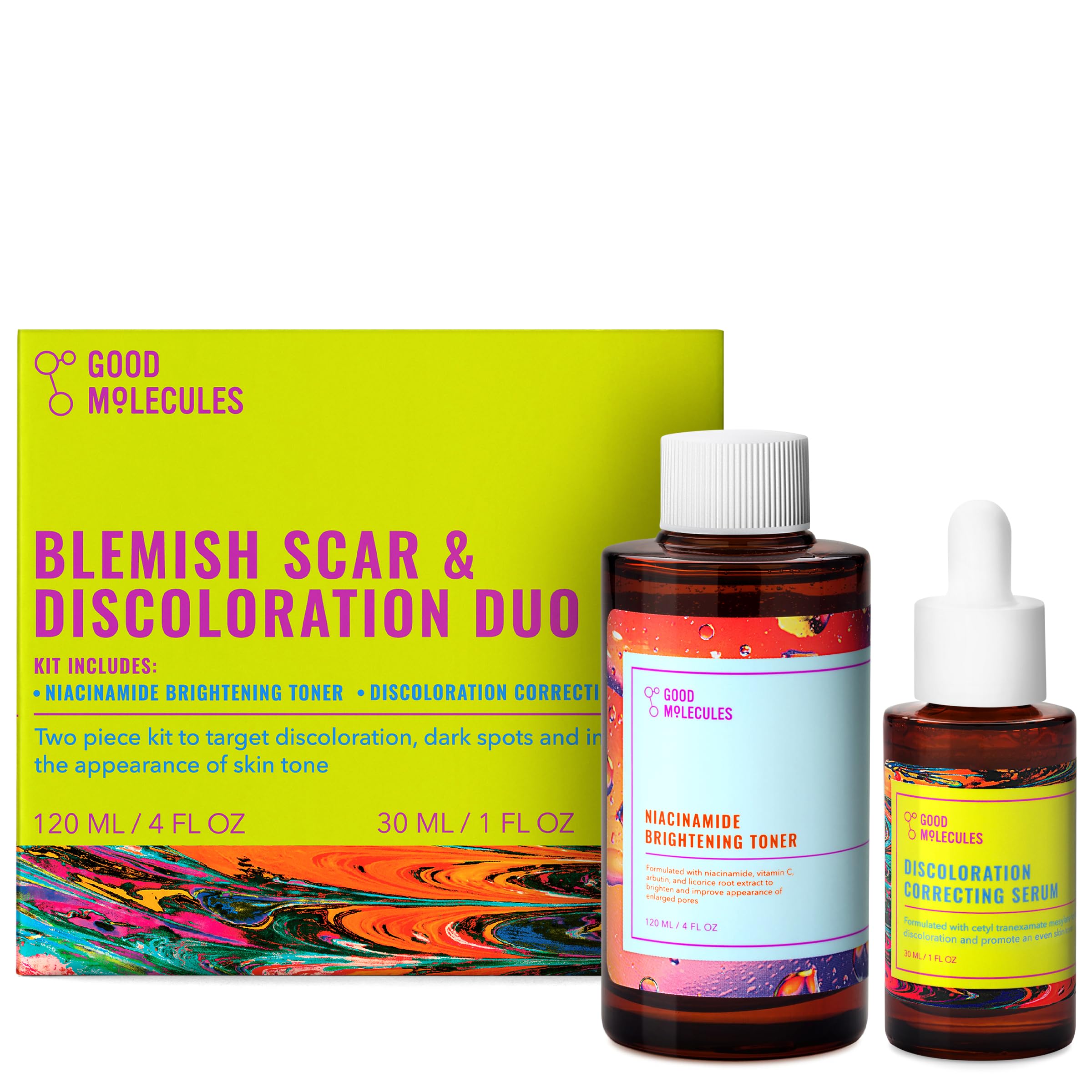 Good Molecules Post-Blemish & Discoloration Duo, Serum + Niacinamide Toner