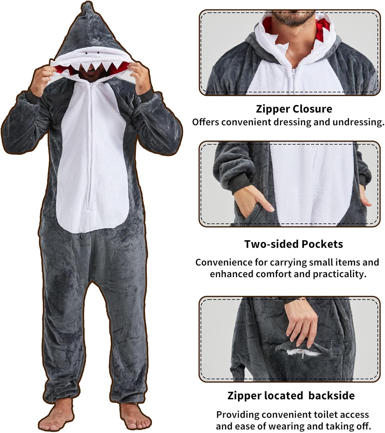 QUCH Adult Onesie Costume-Unisex Animal Onesies for Adults Halloween Costume Halloween Onesies Adult Onesie Pajamas for Women - Image 6