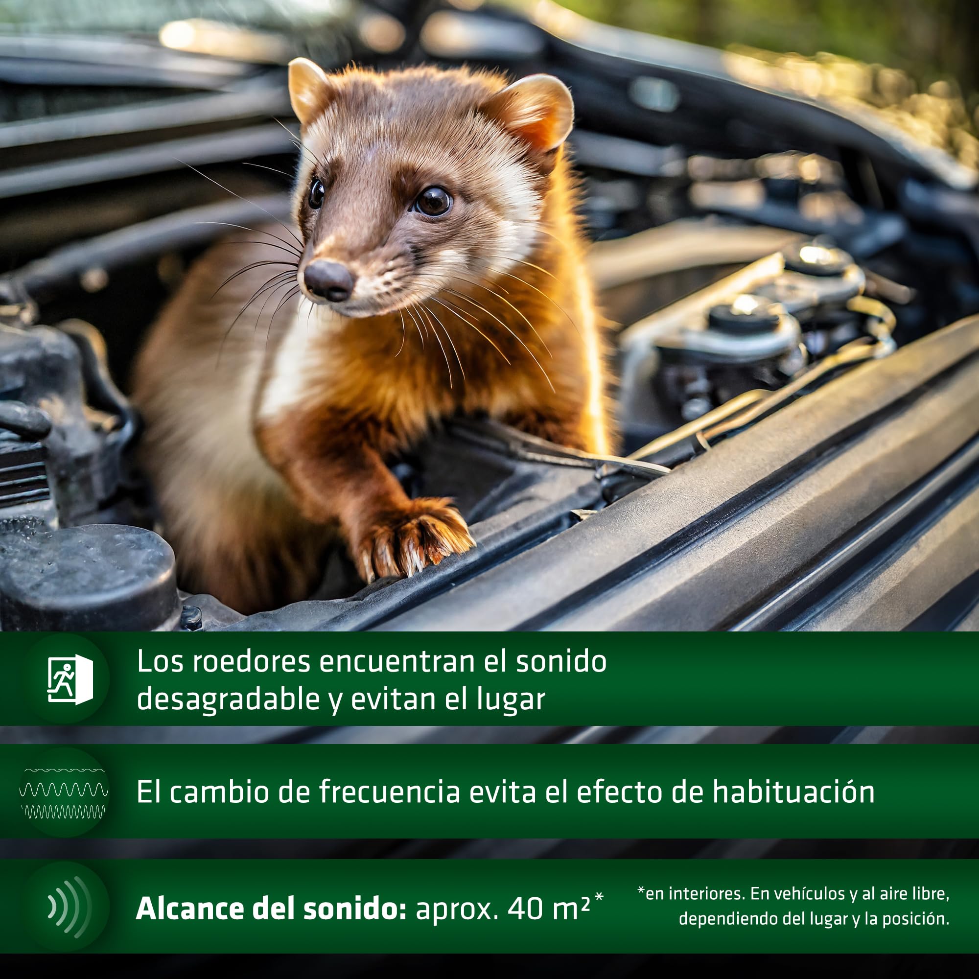 Gardigo® Set de 2 Repelentes Ultrasónico de Plagas Ahuyentador de Ratones, Ratas y Garduñas, Ultrasonido contra Ratones y Otros roedores, Alimentado por Batería, Ahuyentadores de Ratones, Anti Ratones