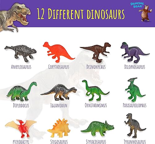 Miniatura 7 de DANCING BEAR Kit de excavación de huevos de dinosaurio para 12 niños, excavar 12 dinosaurios sorpresa, guías de instrucciones y tarjetas de
