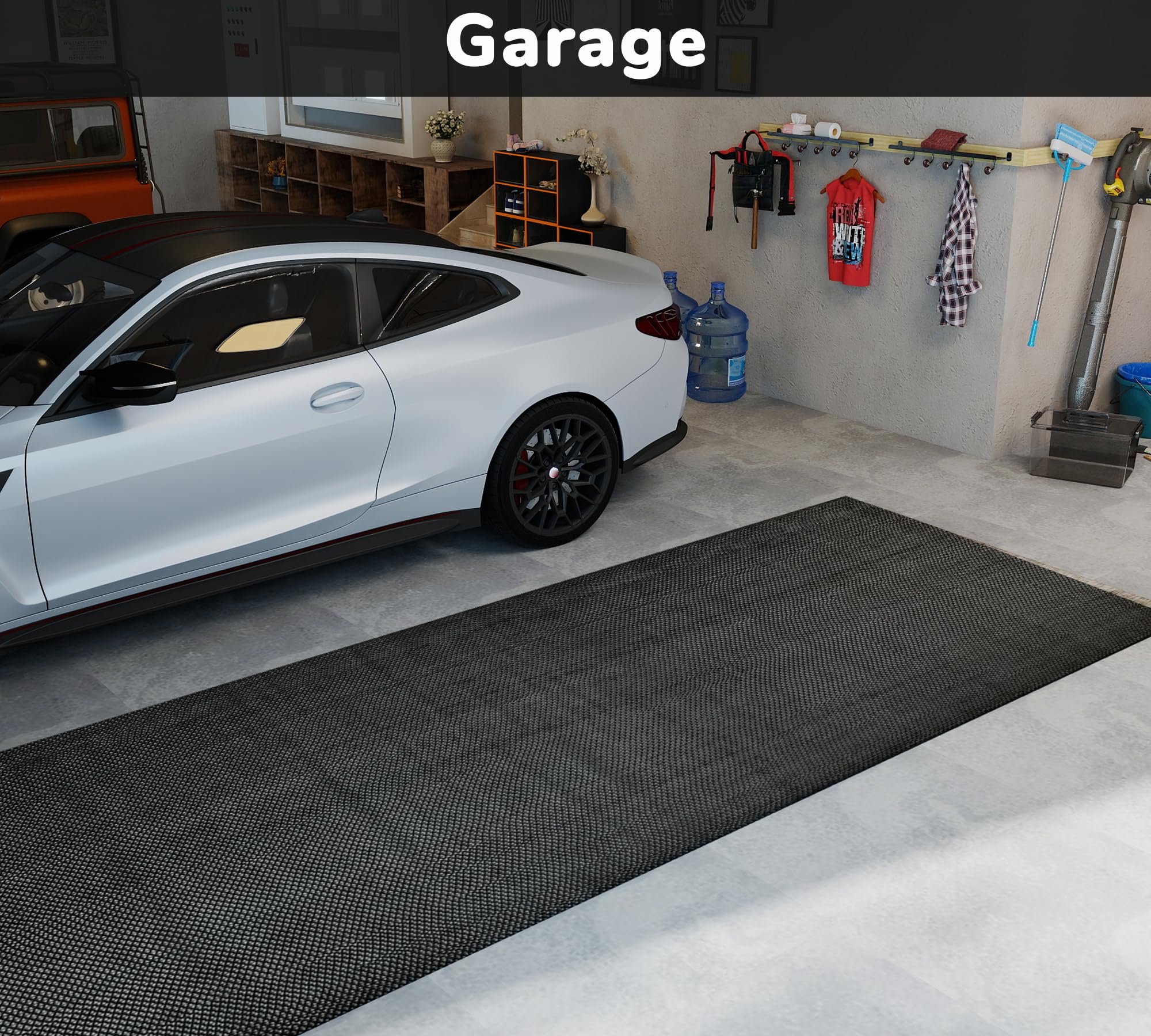 MYOYAY Drainagematte Antirutschmatte 0,9 x 5m, 5,5mm Dick rutschfeste S-Netzteppich mit Perforationen rutschfeste Badematte Geeignet für Badezimmer Garage und Flur (Schwarz)