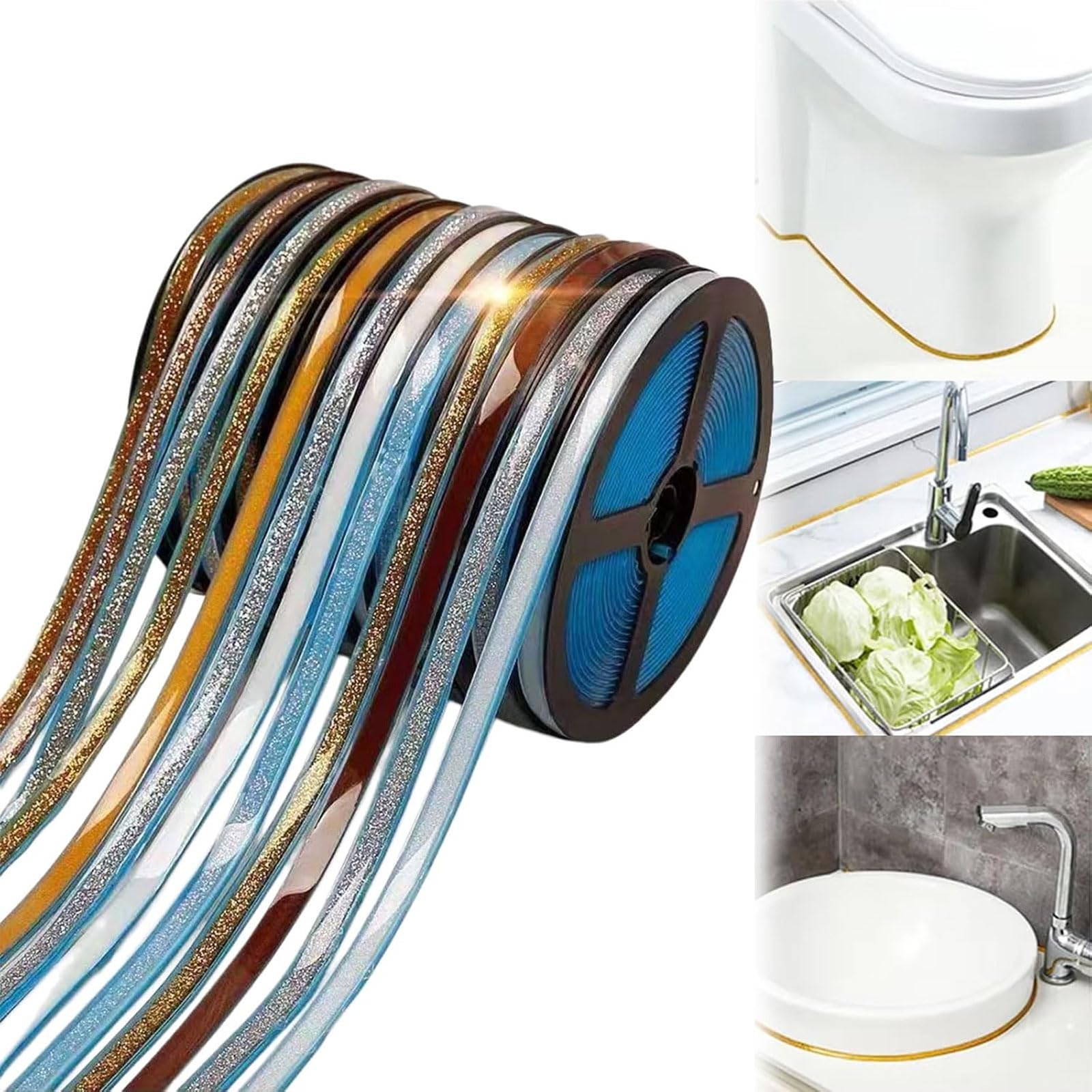 HUIZHENSHENG Waterproof Self Adhesive PU Caulk Tape 6M Gap Sealer