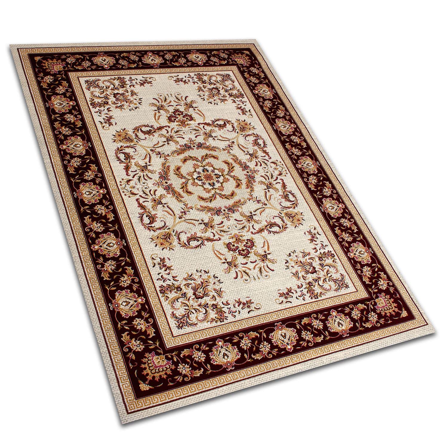 Tapis vinyle lino PVC rouge étanche pour masquer un sol de balcon abîmé ou ancien