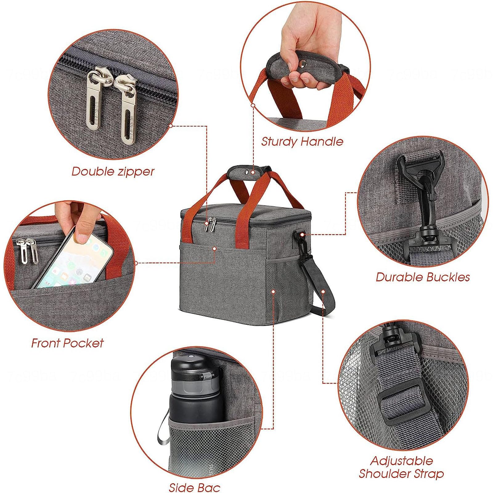 Glacière Souple 15 L avec bandoulière, étanche et réutilisable pour Homme et Femme, Parfaite pour Le Travail, l'extérieur, Le Camping et Les Voyages.