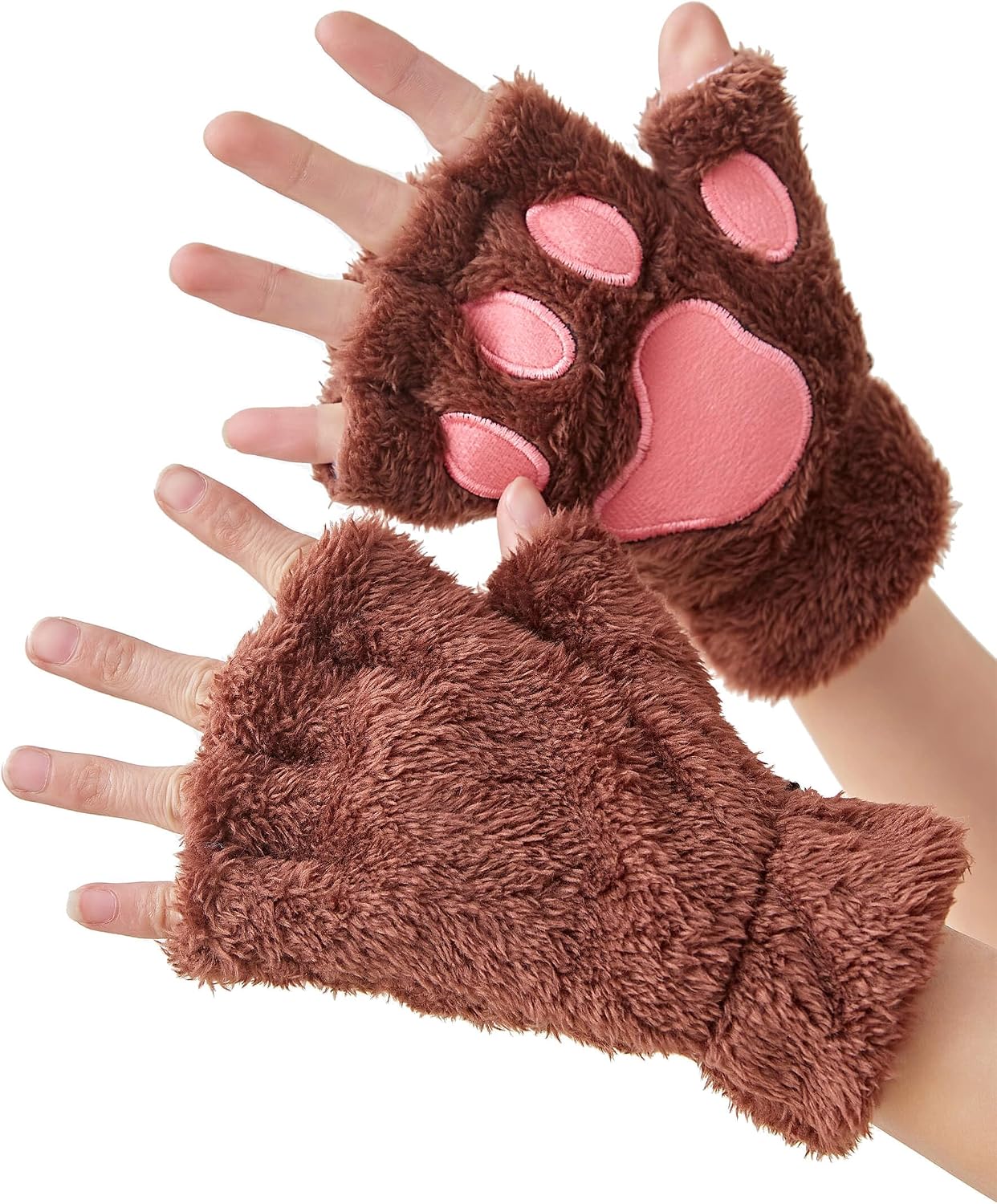 OTPEH Cat Paws Gloves Fingerless Bear Furry Paw Cute Hand Gear Cosplay Costume Accessories