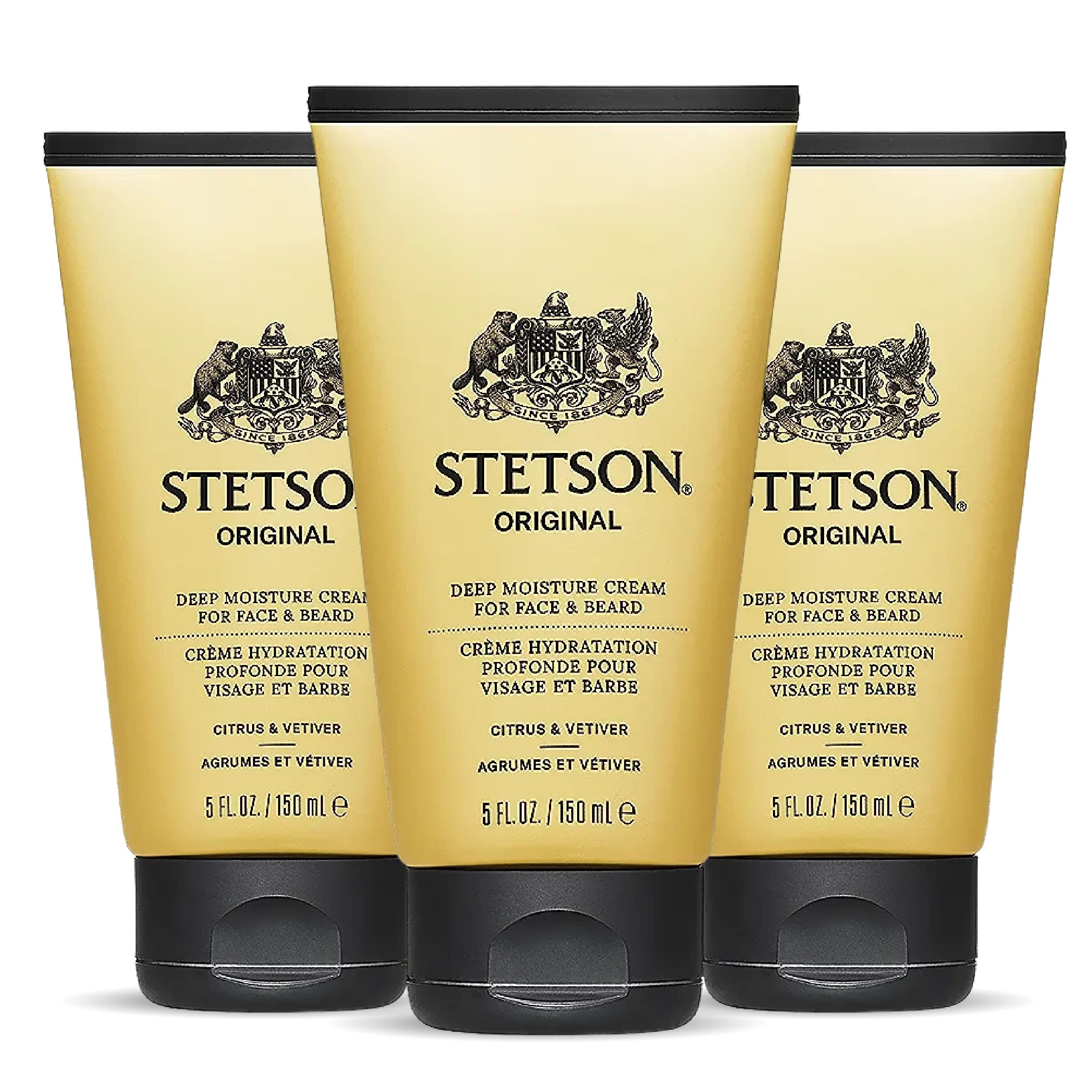 STETSON Personal Care Deep Clean Face & Beard Wash Men's Face Wash & Clarifying Soap - 5 oz - 3 Pack - Original