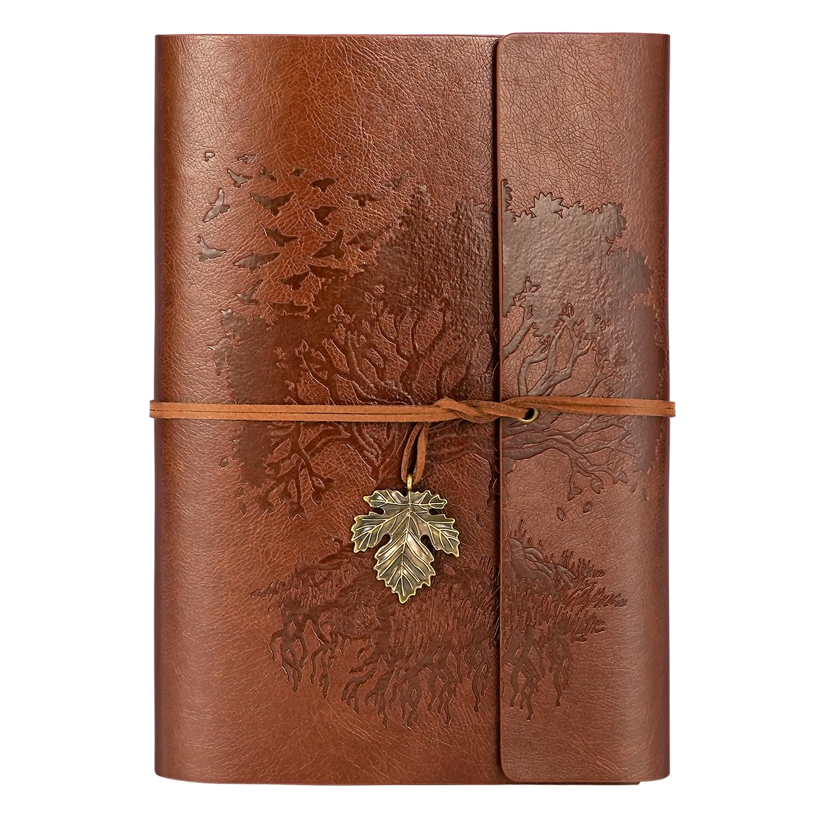 ANOMM PU Leather Journal Notebook, Refillable Notebook with Blank Pages, Travelers Notebooks, Spiral Bound Journal
