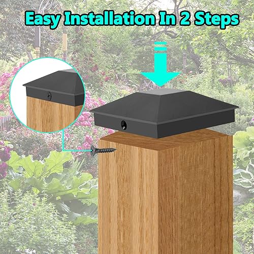 Miniatura 5 de Eapele 4 x 4 tapas de madera para postes de valla de 3.5 x 3.5 pulgadas, plástico PP a prueba de agua, a prueba de rayos UV, evita que el poste se