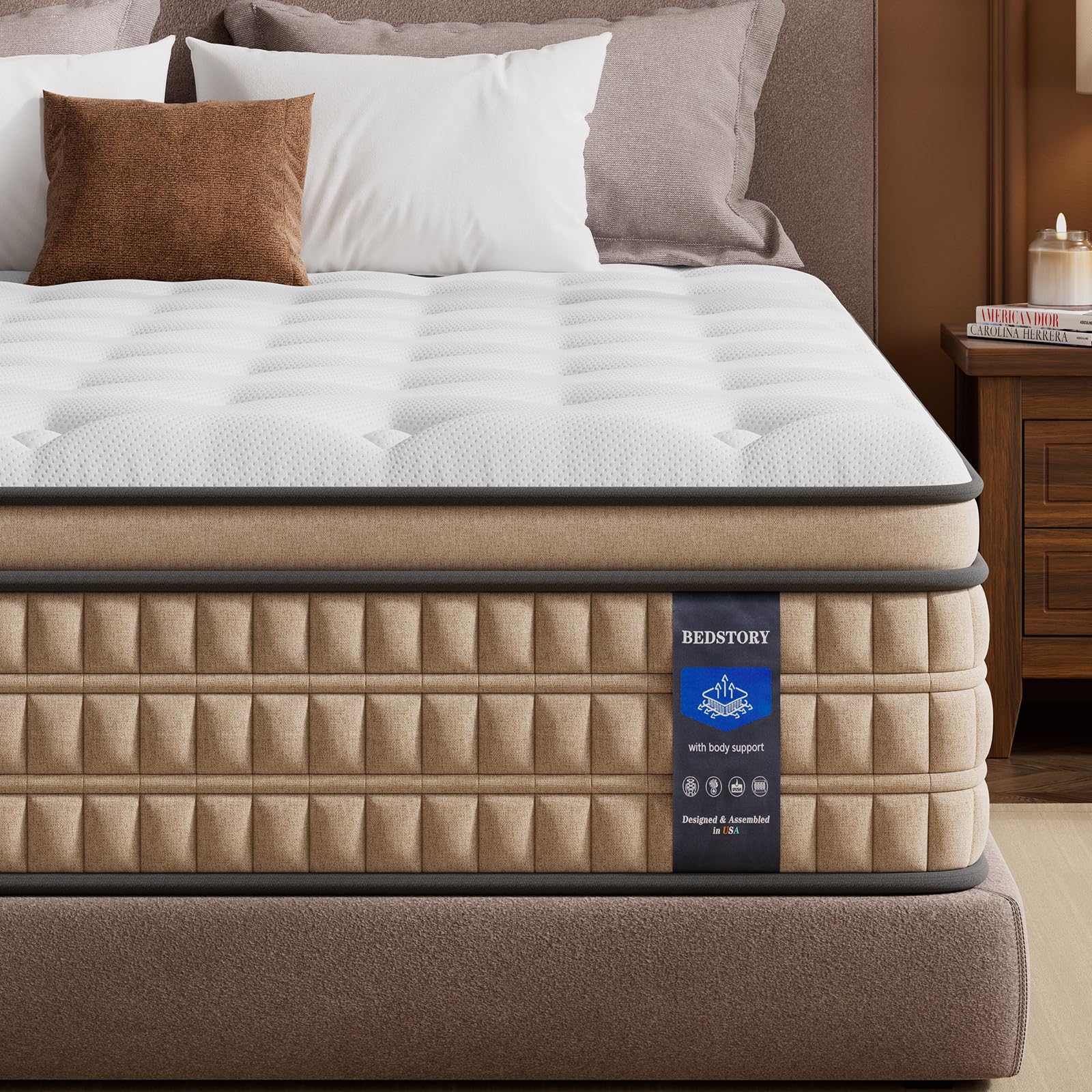 BedStory Extra Firm King Mattress 14 inch - Pain-Relieving Hybrid Mattress for Extra Lumbar & Hip Support - No Sagging Bed in a Box - 365-Night Trial - No Odor, Fiberglass-Free, CertiPUR-US Certified