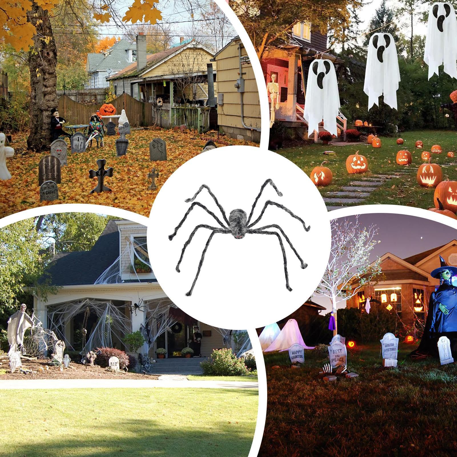 Dekoracje Pająk Halloween Straszna Dekoracja Do Nawiedzonego Domu | Ozdoba Dekoracyjna Pająka 150 cm Na Ganek Ogród Podwórko Dla Właścicieli Domów Organizatorów Imprez Plenerowa
