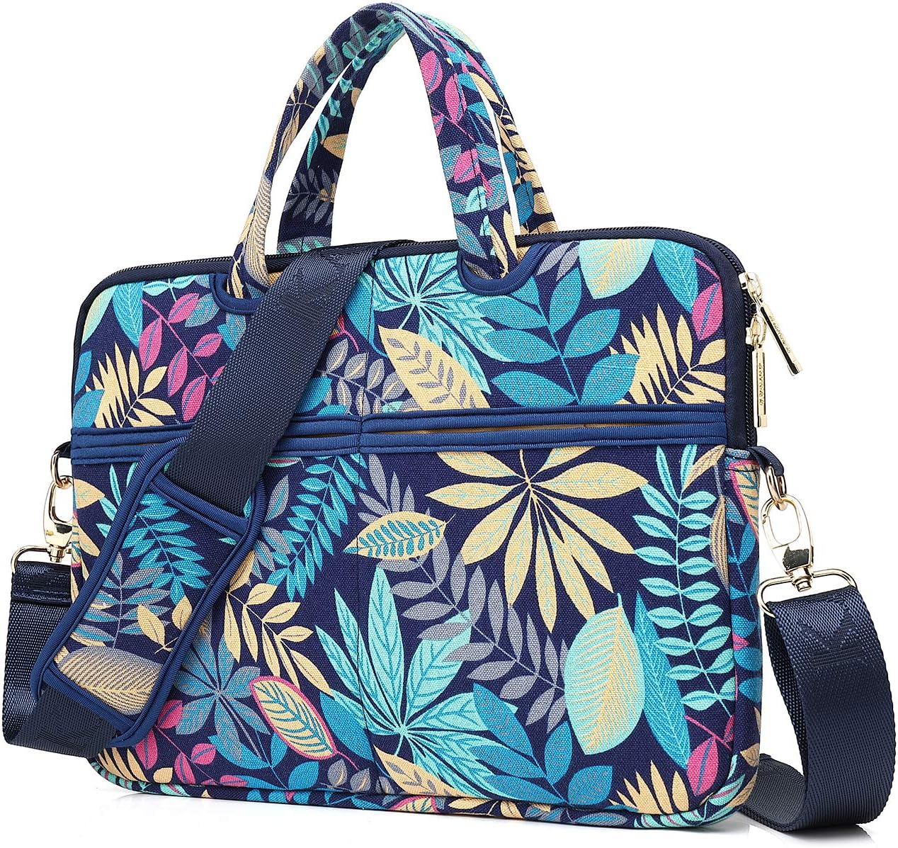 kayond Forest Series Bule Patten Waterproof Laptop Shoulder Messenger Bag Case Sleeve for 14 Inch 14.1 Inch Laptop