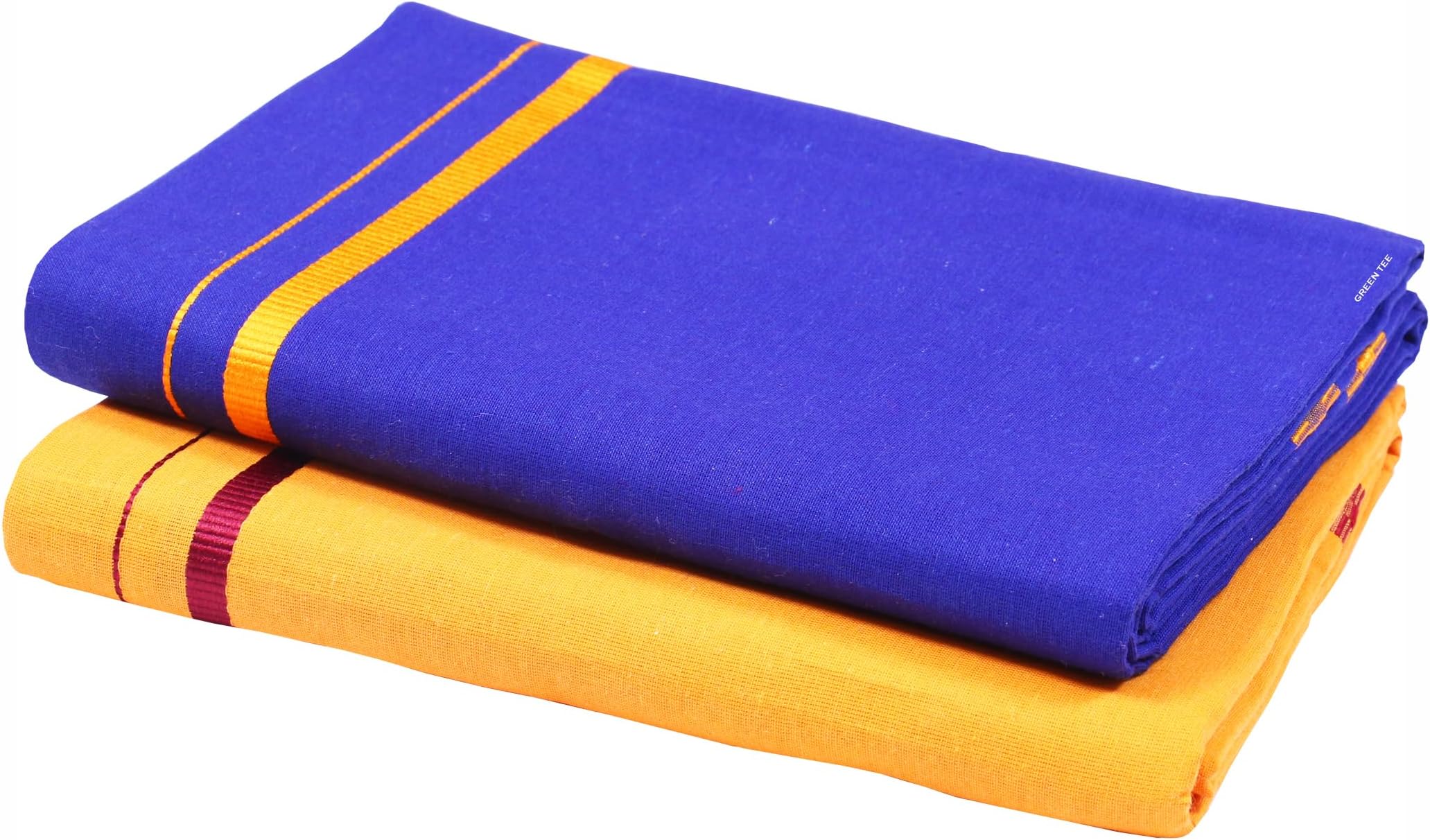 GREEN TEE Premium colored cotton Dhoti - Pack of 2