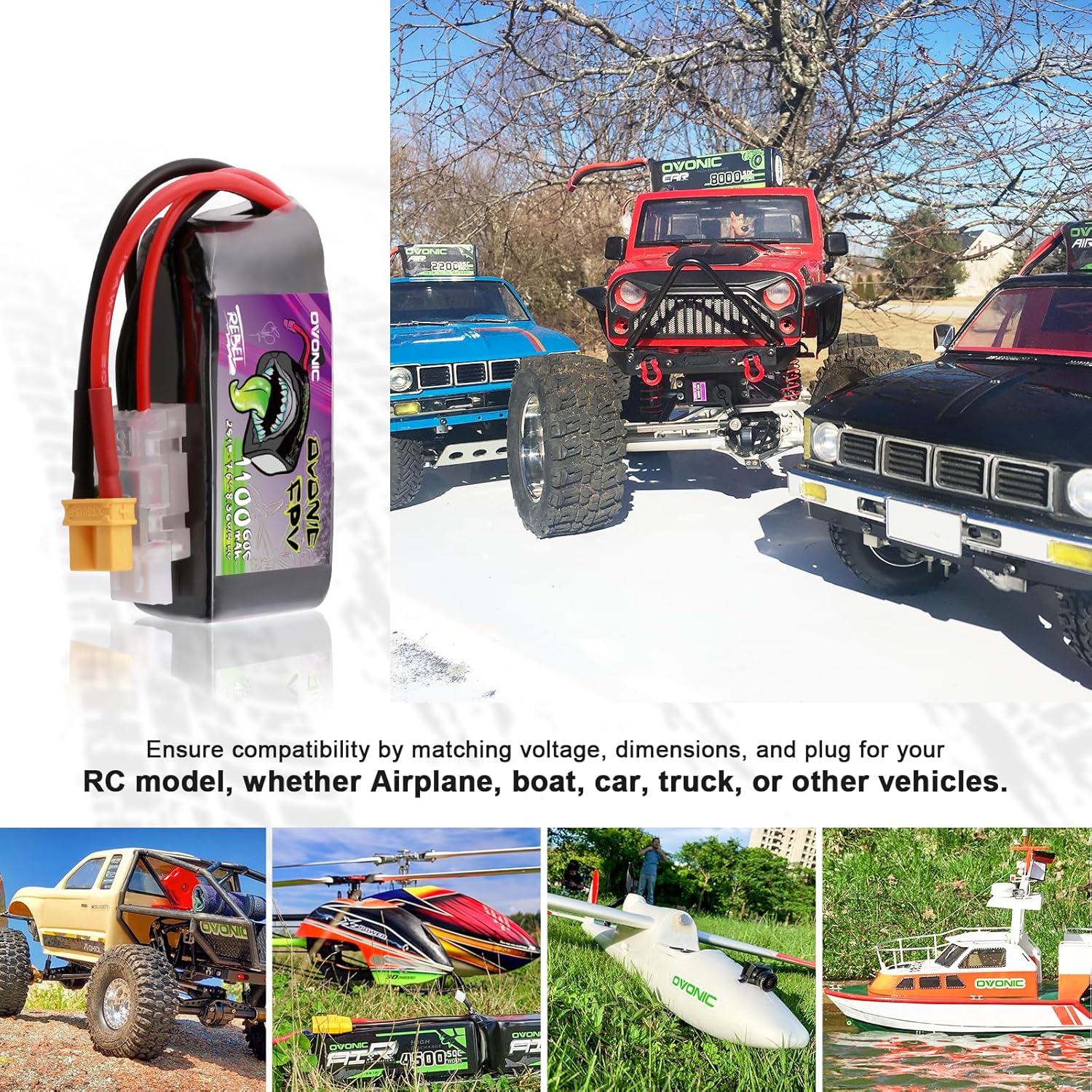 OVONIC Lipo Battery Compatibility with RC Models