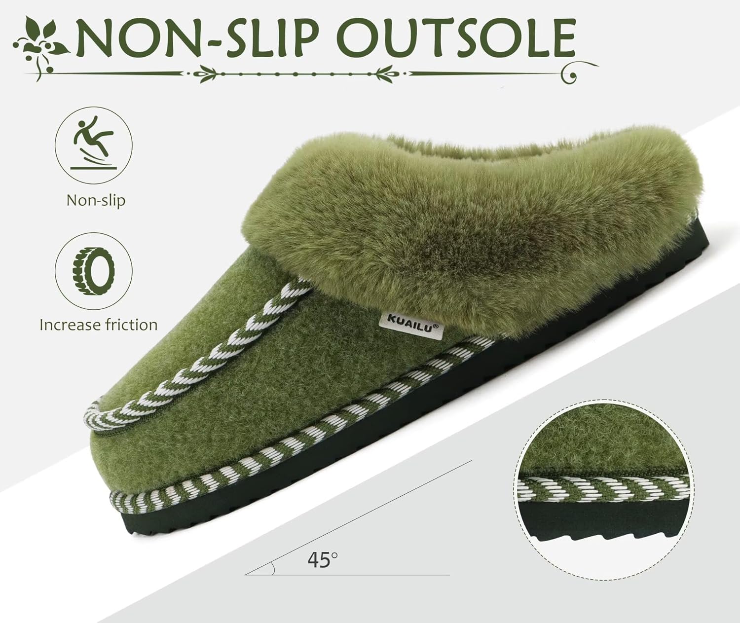 KuaiLu Womens Slippers with Cozy Fluff Plush Ladies Bedroom Pantuflas Comfy House Winter Slippers Comfortable Indoor Outdoor - Image 6