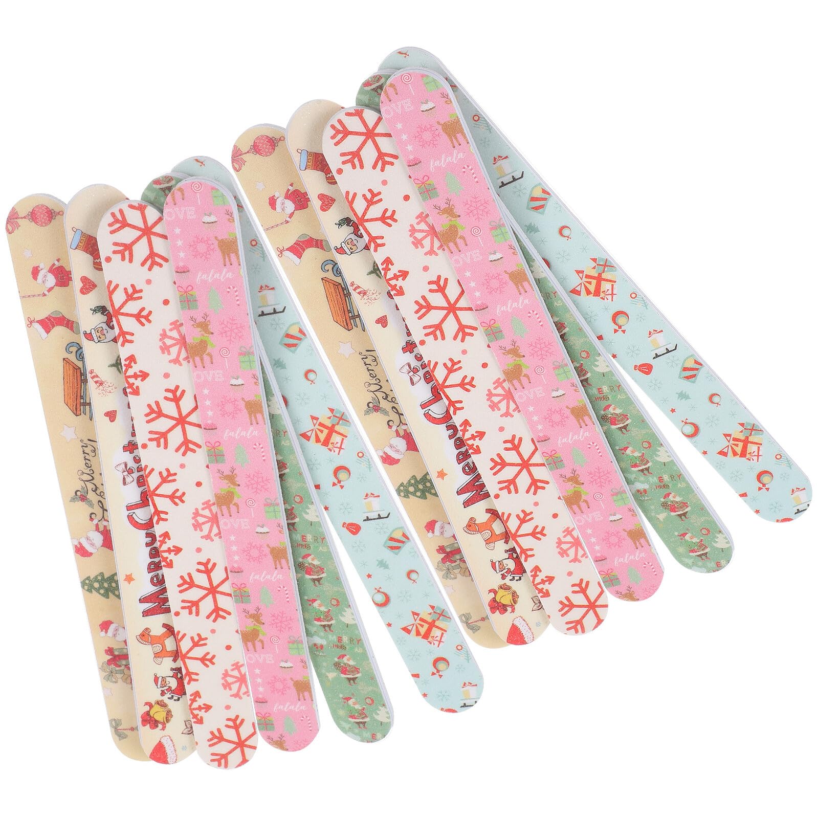 24 Stück Nagelfeilen EVA mit Weihnachtsmotiven Langlebig für Maniküre Pediküre Nagelpflege Werkzeug für Zuhause und Profi