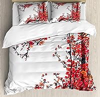 Vista 5 de Ambesonne Juego de funda de edredón de pesca, lubina de boca grande atrapando un bocado en espray de agua, imagen salvaje, juego de cama decorativo