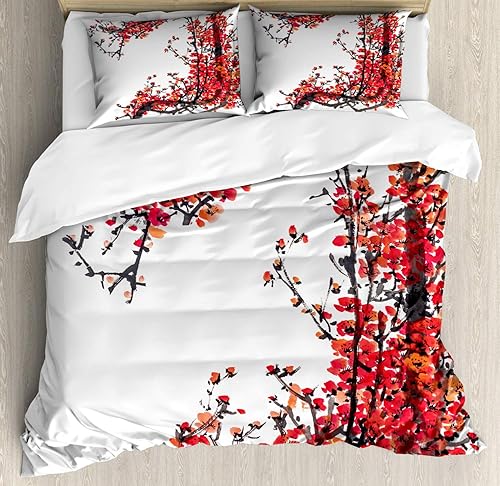 Miniatura 5 de Ambesonne Juego de funda de edredón de pesca, lubina de boca grande atrapando un bocado en espray de agua, imagen salvaje, juego de cama decorativo