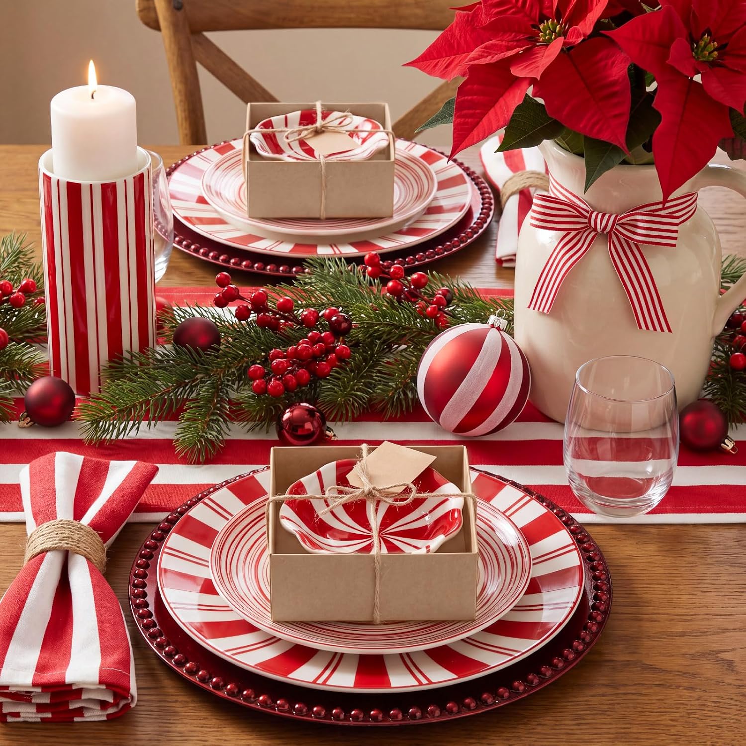 SiliFine 24 Pcs Christmas Favors for Guests Small Ceramic Bowl Bulk Gifts