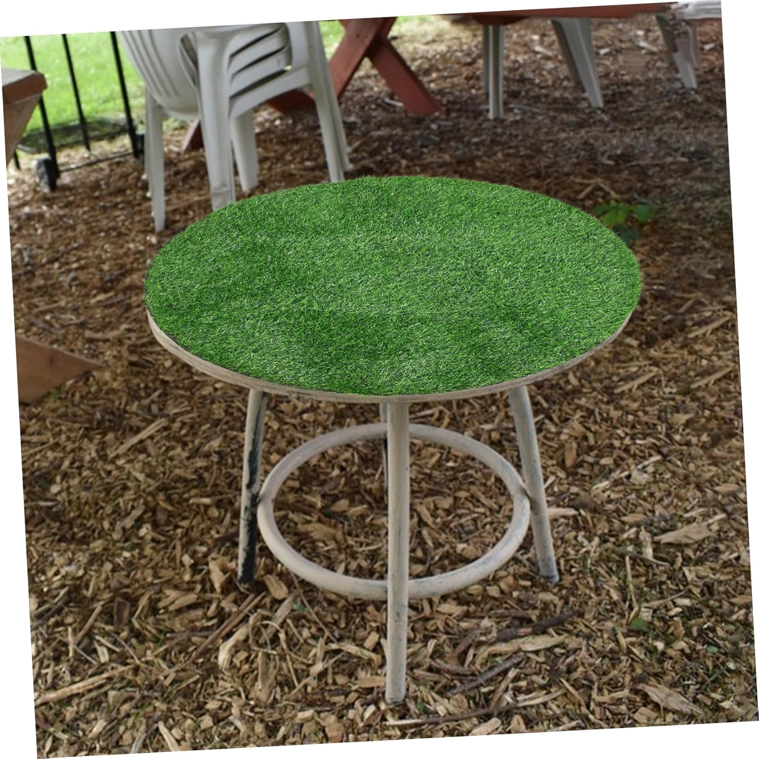 Artificial Grass Mat Manhole Cover Decoration Outdoor Table Mat Grass Rug for Dining
