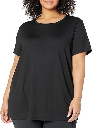 Miniatura 6 de Tienda Essentials - Camiseta de mujer con tecnología Quick Dry, elástica, manga corta, cuello redondo, para entrenamiento y gimnasio, paquete