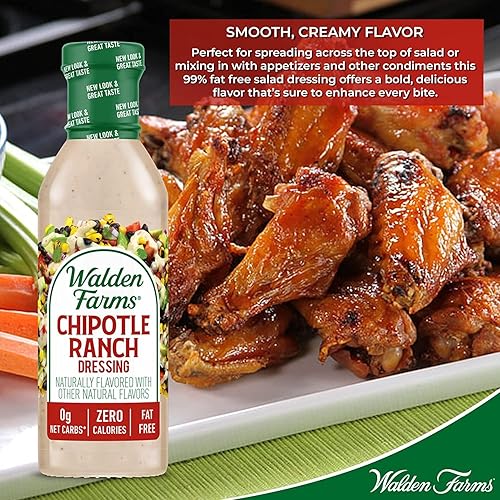 Vista 33 de Walden Farms Buffalo Ranch - Aderezo y salsa – Sin calorías, sin gluten, bajo en carbohidratos, apto para dieta cetogénica, sin azúcar, sin grasa