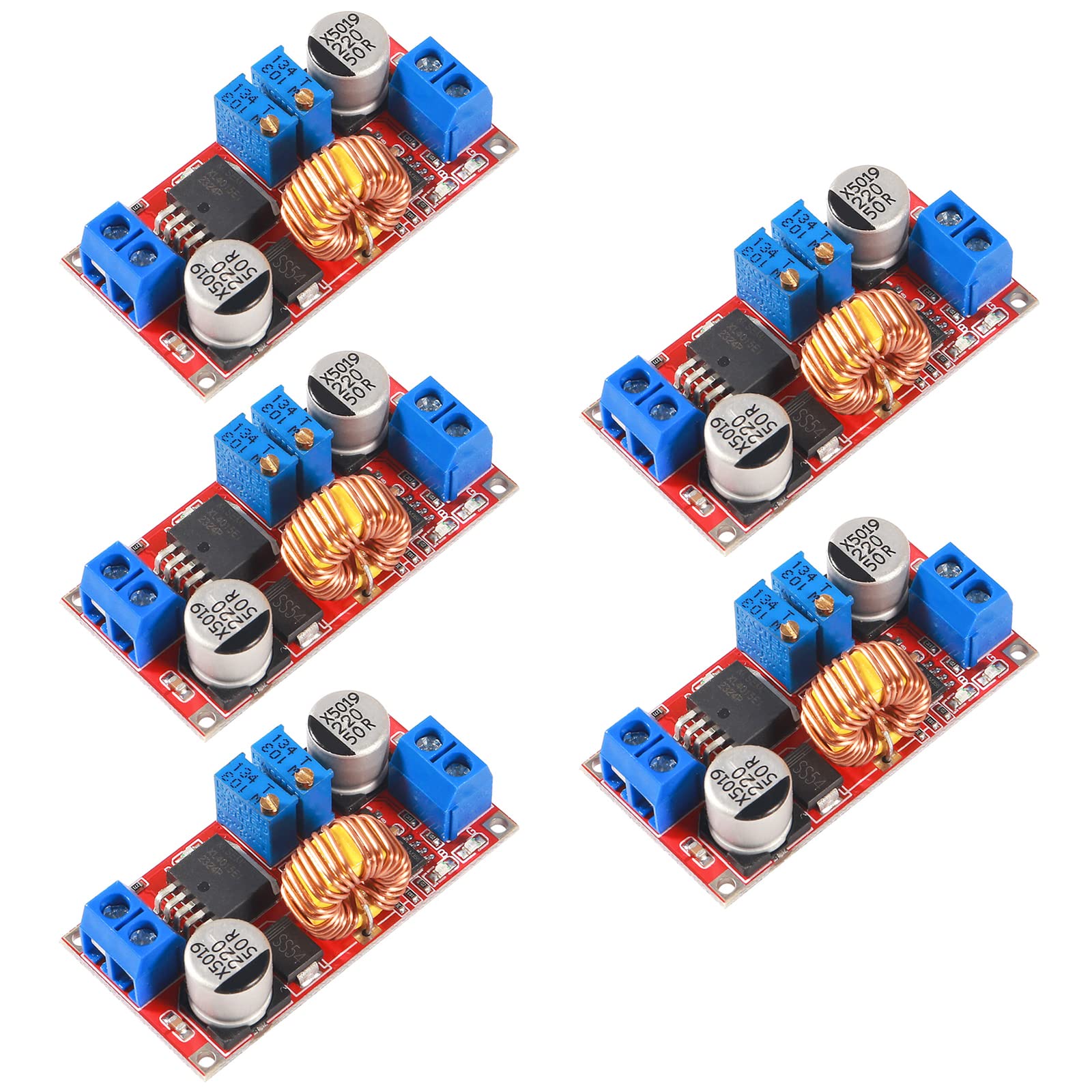 5PCS DC-DC XL4015 5A Step Down Constant Current Regulator Module Battery Step Down Buck Converter Board Battery Charger Module Board Power Converter Power Module