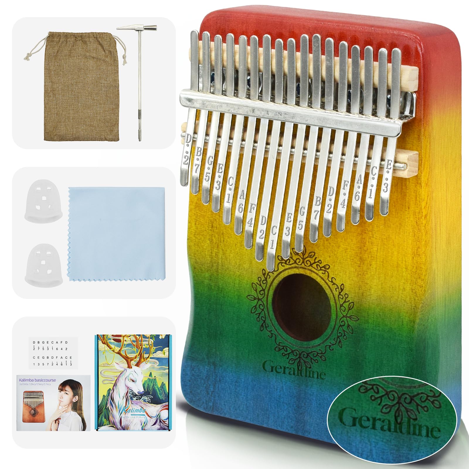 Kalimba Thumb Piano 17 Key,Mbira Instrument,Musical Gift for Kids &amp; Adults