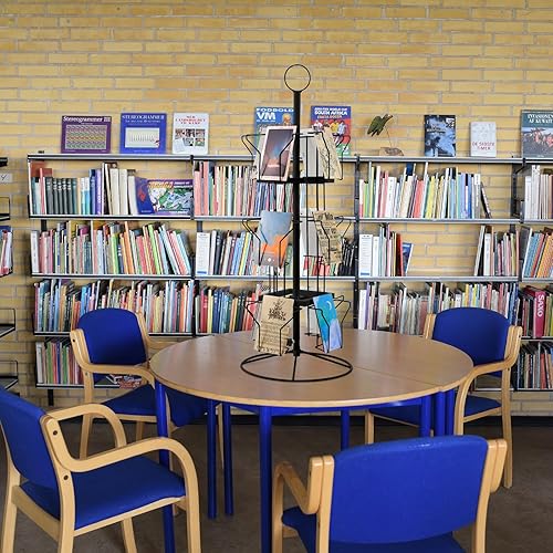 Miniatura 5 de Estante giratorio para tarjetas de felicitación de 12 bolsillos con 200 bolsas de polipropileno resellables transparentes y resellables, soporte de