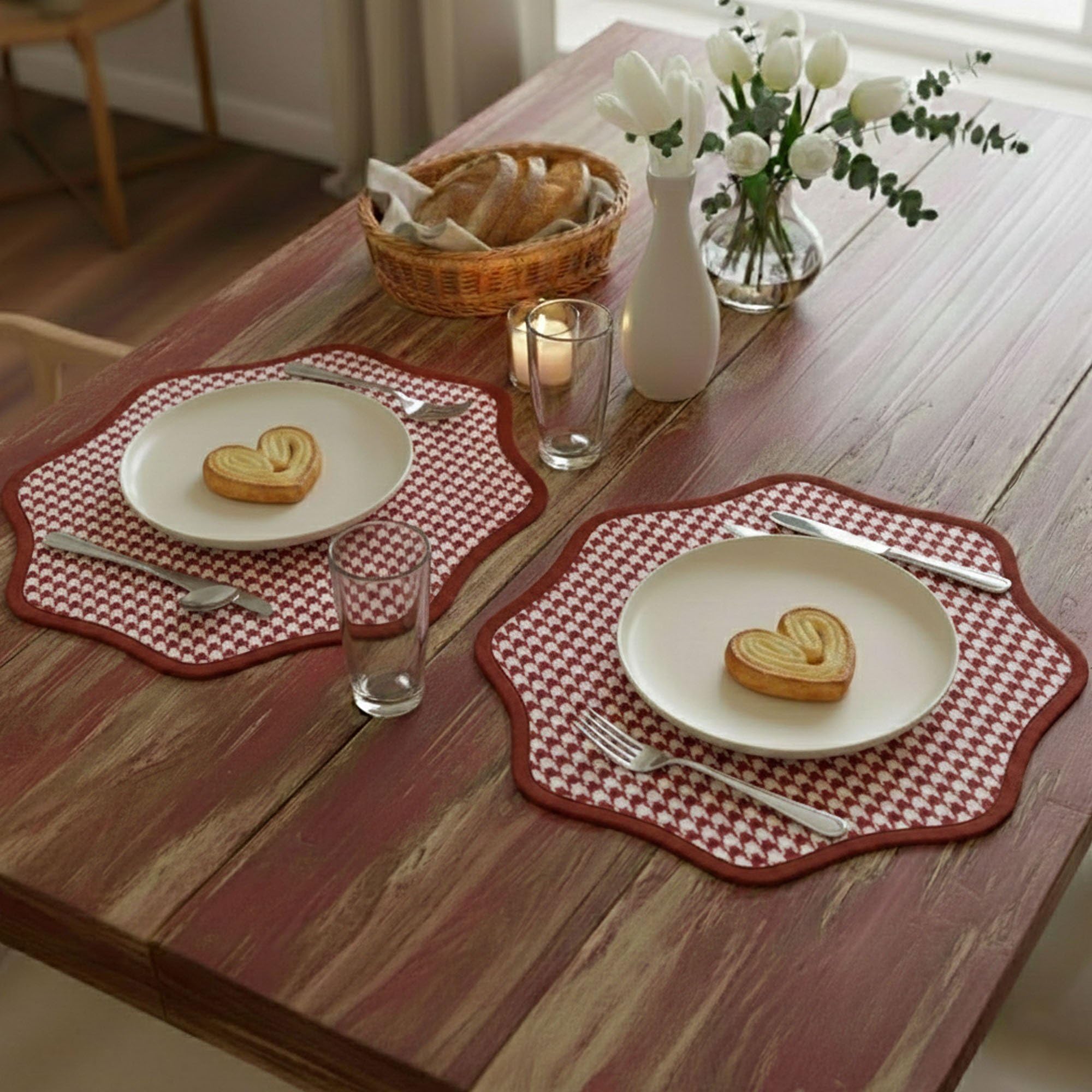 Tim – Mantel Individual, 40 x 40 cm, Rojo, Fabricado en Italia