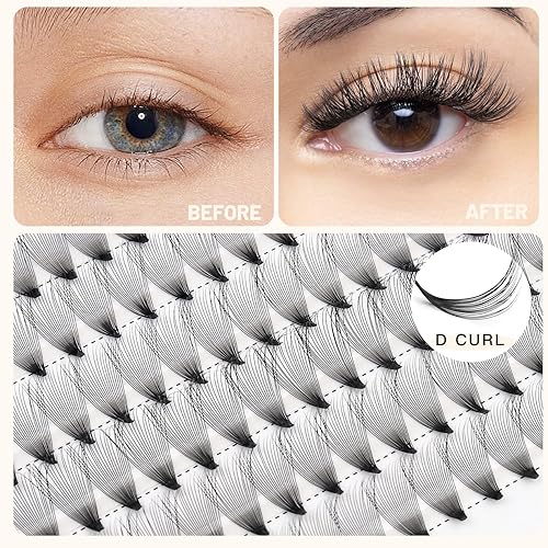 Bodermincer Large Tray 8-10-12-14mm/10-12-14-16mm/12-14-16mm MIX 20D Premade Russian Volume Fans Eyelashes Long Stem Lash Pre made Eyelash Extensions Supplies (20D 8-10-12-14mm Mixed)(20D-12mm)