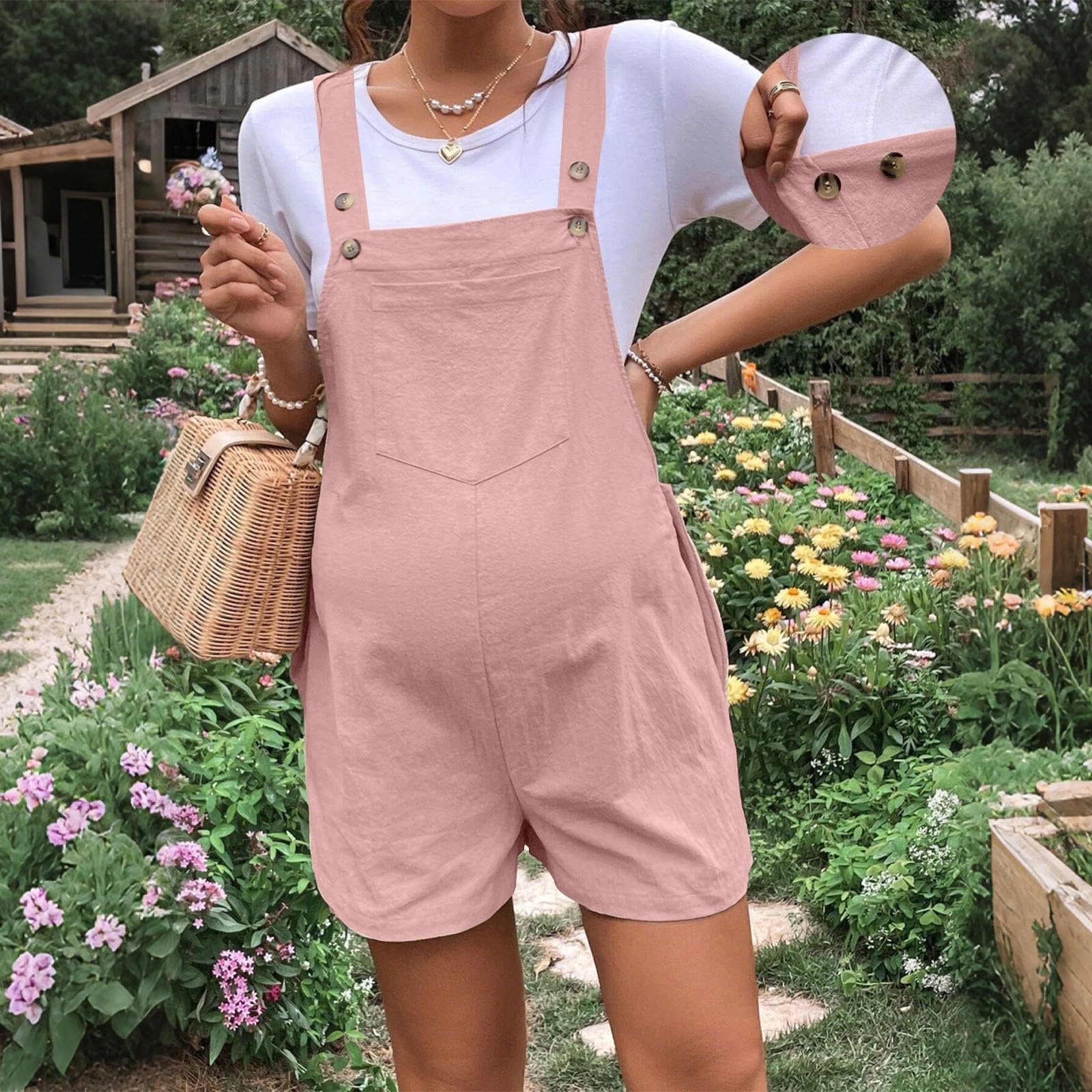 Combinaison courte en coton sans manches pour femme
